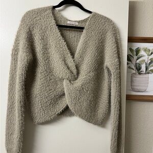 Active USA Beige V-Neck Sweater